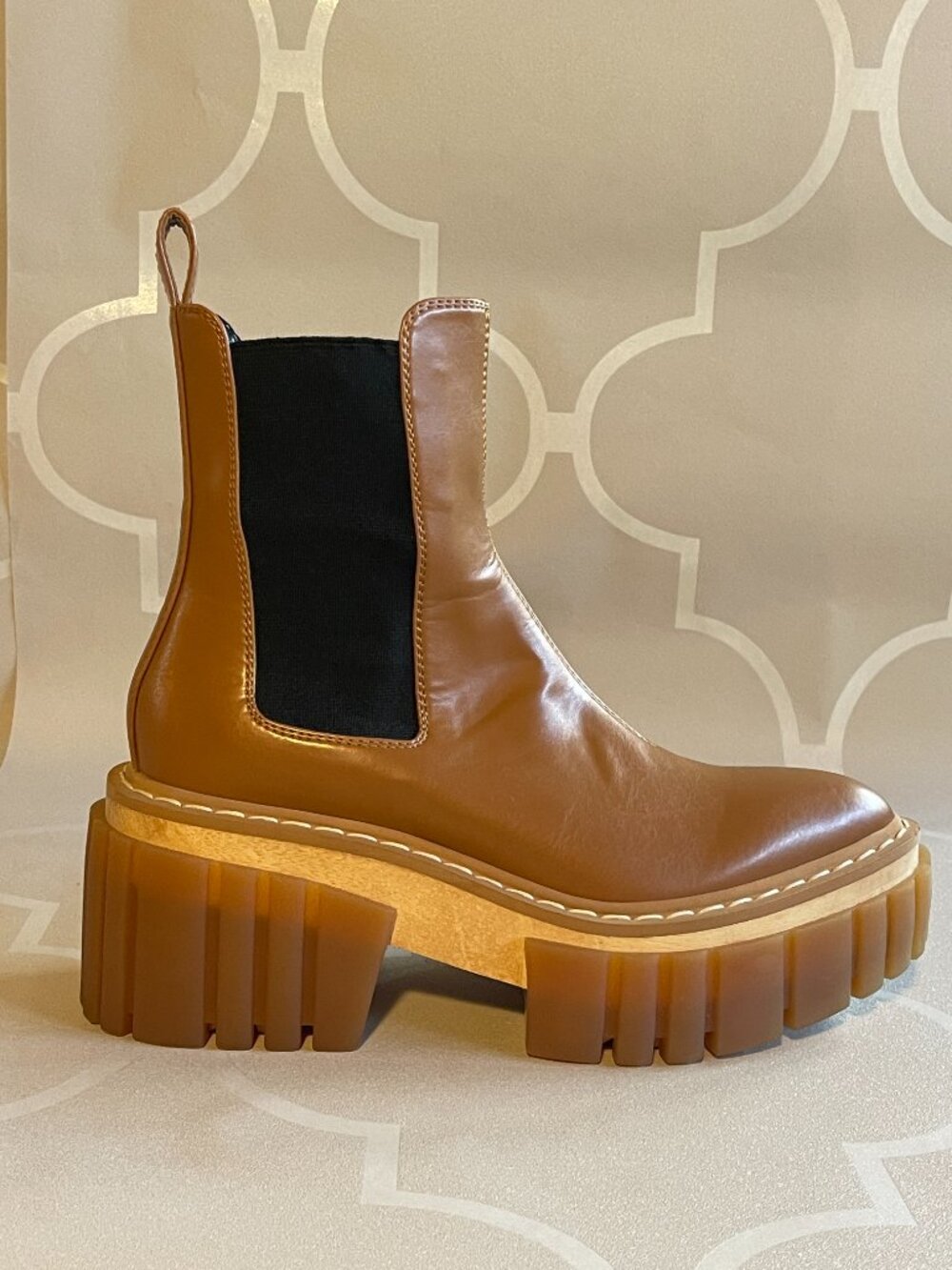 Stella McCartney Emilie Faux-Leather Platform Chelsea Boots Made in Italy